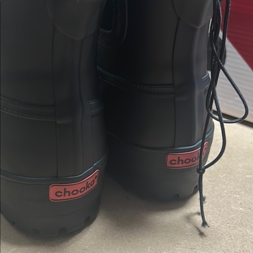 Chooka Ladies Chelsea Rain Boot Black Faux Fur Lined Duck Boot C11407936B Size 7 - Picture 4 of 7